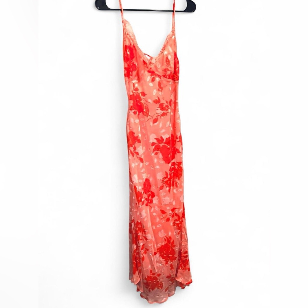 Lulu's Peach Floral Maxi Dress